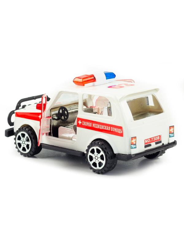 Машинка инерционная «Niva: Скорая медицинская помощь» 17 см. 730ABCD / Бело-красный