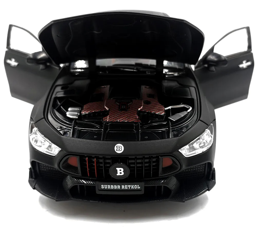Металлическая машинка ChiMei Model 1:24 «Mercedes AMG GT Brabus» 21 см. CM334, инерционная, свет, звук / Черный