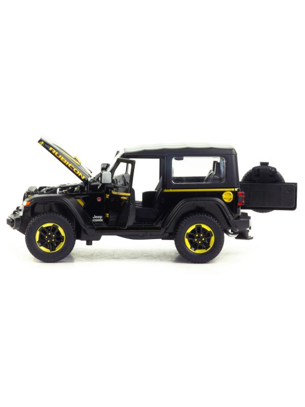Металлическая машинка Mini Auto 1:20 «Jeep Wrangler Rubicon» 2401B-2, 20 см. инерционная, свет, звук / Черный