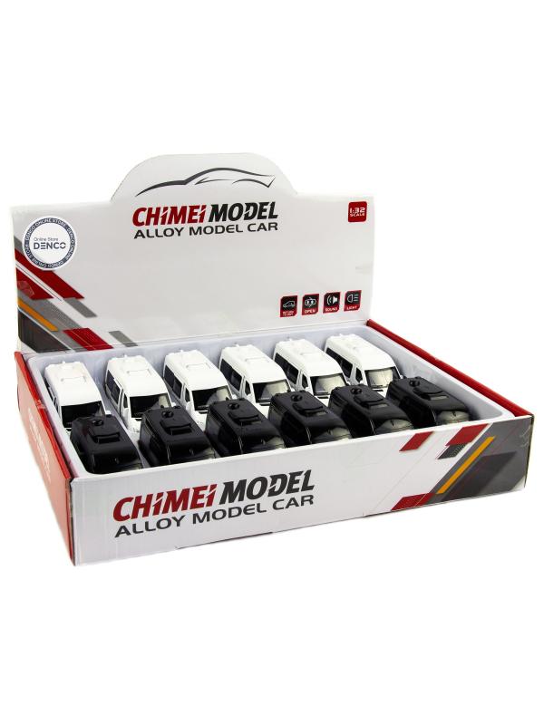 Металлическая машинка ChiMei Model 1:32 «Mercedes-Benz Sprinter» CM336, инерционная, свет, звук / Черный
