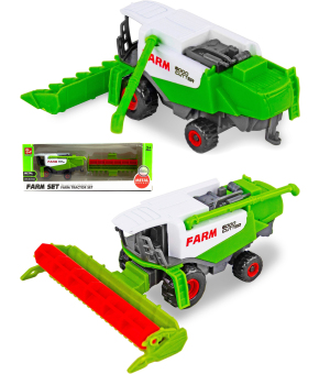 Машинка металлическая Farm Set «Трактор сельскохозяйственный с прицепом» SQ82002-2B / Зелено-красный