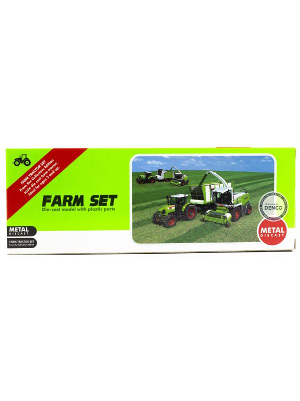 Машинка металлическая Farm Set «Трактор сельскохозяйственный с прицепом» SQ82002-2B / Желтый