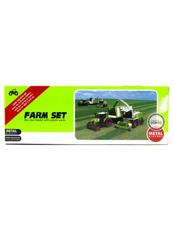 Машинка металлическая Farm Set «Трактор сельскохозяйственный с прицепом» SQ82002-1B / Красный