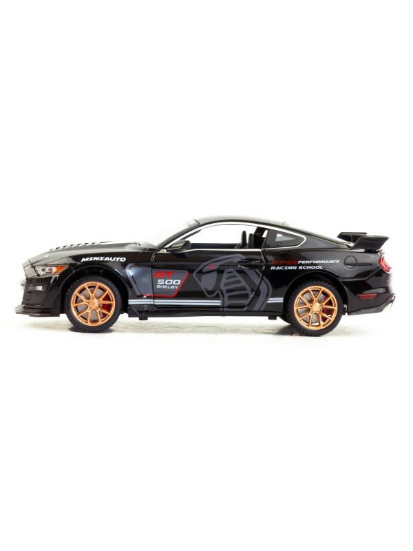 Металлическая машинка Mini Auto 1:24 «Ford Mustang Shelby GT500» 2406B, 21 см., инерционная, свет, звук / Черный