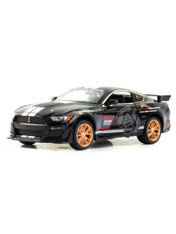 Металлическая машинка Mini Auto 1:24 «Ford Mustang Shelby GT500» 2406B, 21 см., инерционная, свет, звук / Черный