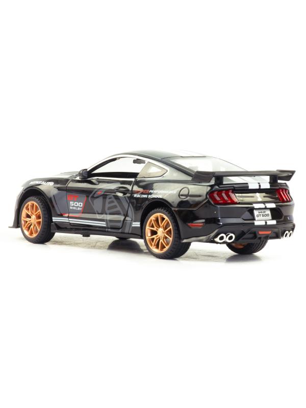 Металлическая машинка Mini Auto 1:24 «Ford Mustang Shelby GT500» 2406B, 21 см., инерционная, свет, звук / Черный