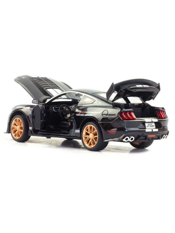 Металлическая машинка Mini Auto 1:24 «Ford Mustang Shelby GT500» 2406B, 21 см., инерционная, свет, звук / Черный