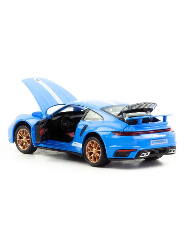 Металлическая машинка Mini Auto 1:32 «Porsche 911 Turbo S» 3230В, свет, звук, инерционная / Голубой