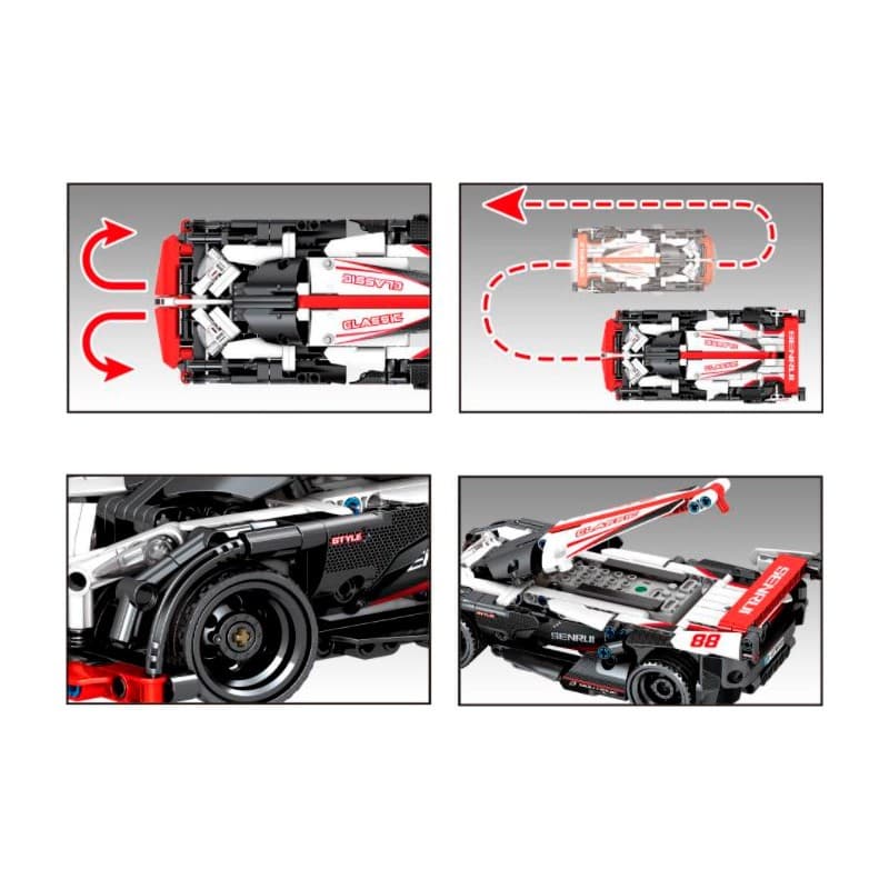 Радиоуправляемый конструктор Sembo Block «Черная гоночная машина» 701907 / 327 детали