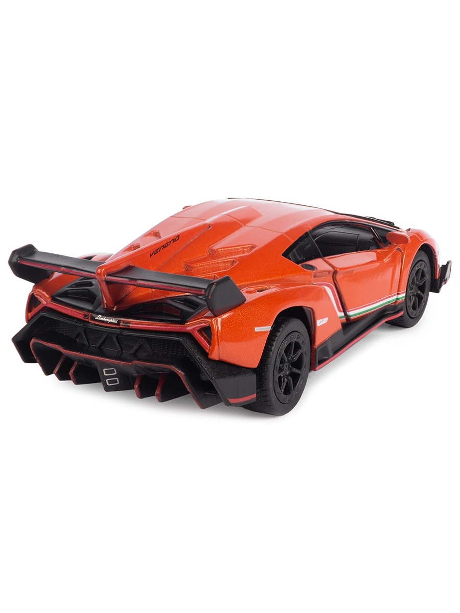 Металлическая машинка Kinsmart 1:36 «Lamborghini Veneno» KT5367D, инерционная / Оранжевый