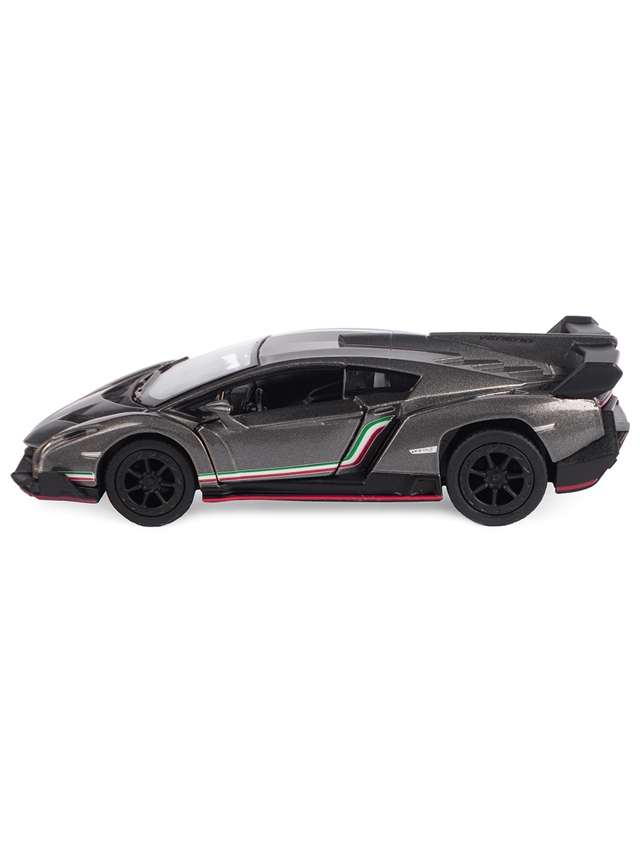 Металлическая машинка Kinsmart 1:36 «Lamborghini Veneno» KT5367D, инерционная / Серебристый