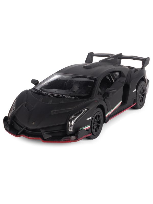 Металлическая машинка Kinsmart 1:36 «Lamborghini Veneno» KT5367D, инерционная / Черный