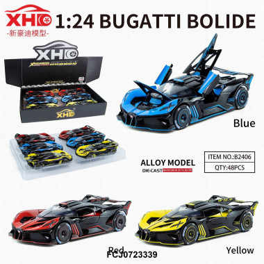 Металлическая машина Bugatti Bolode 1:24 звук, свет 6 шт в д/б