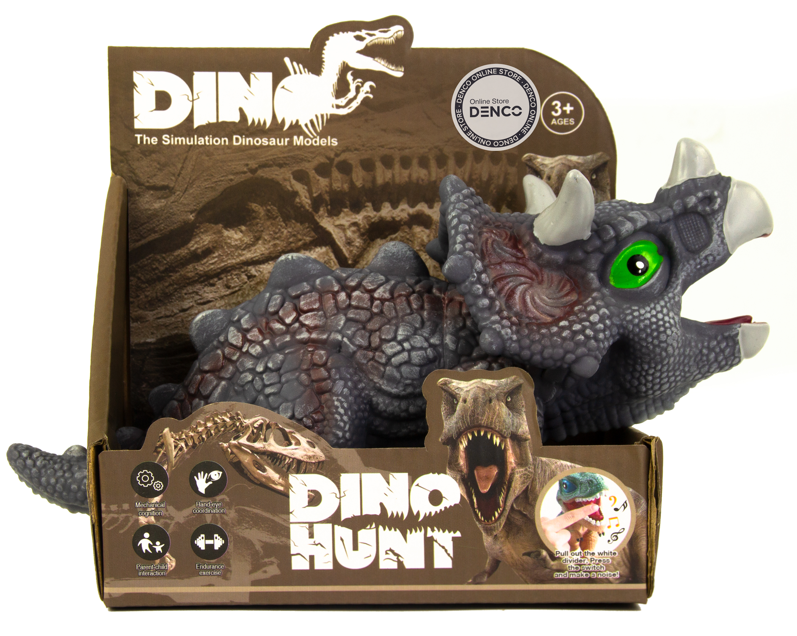 Фигурка резинового динозавра «Dino Hunt» 1888-6 со звуком 1 шт. / Микс