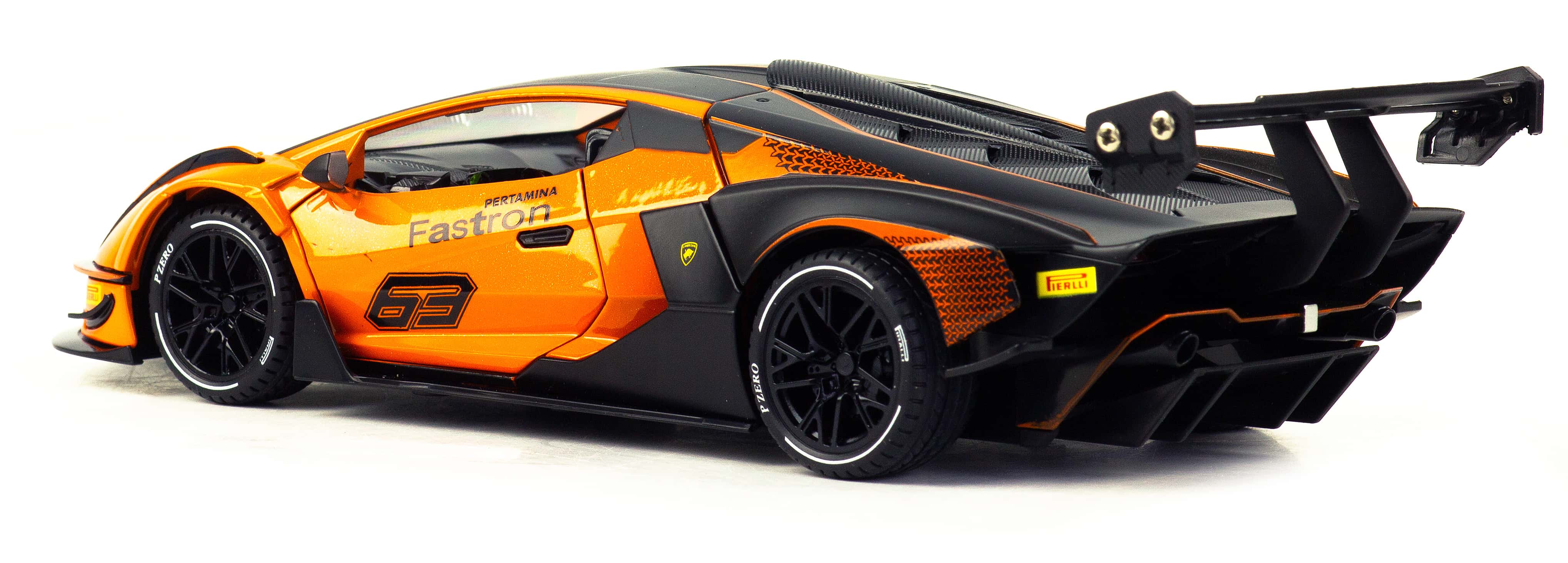 Металлическая машинка Model Car 1:24 «Lamborghini Essenza SCV12» 1900-190, 23 см., инерционная, свет, звук / Оранжевый