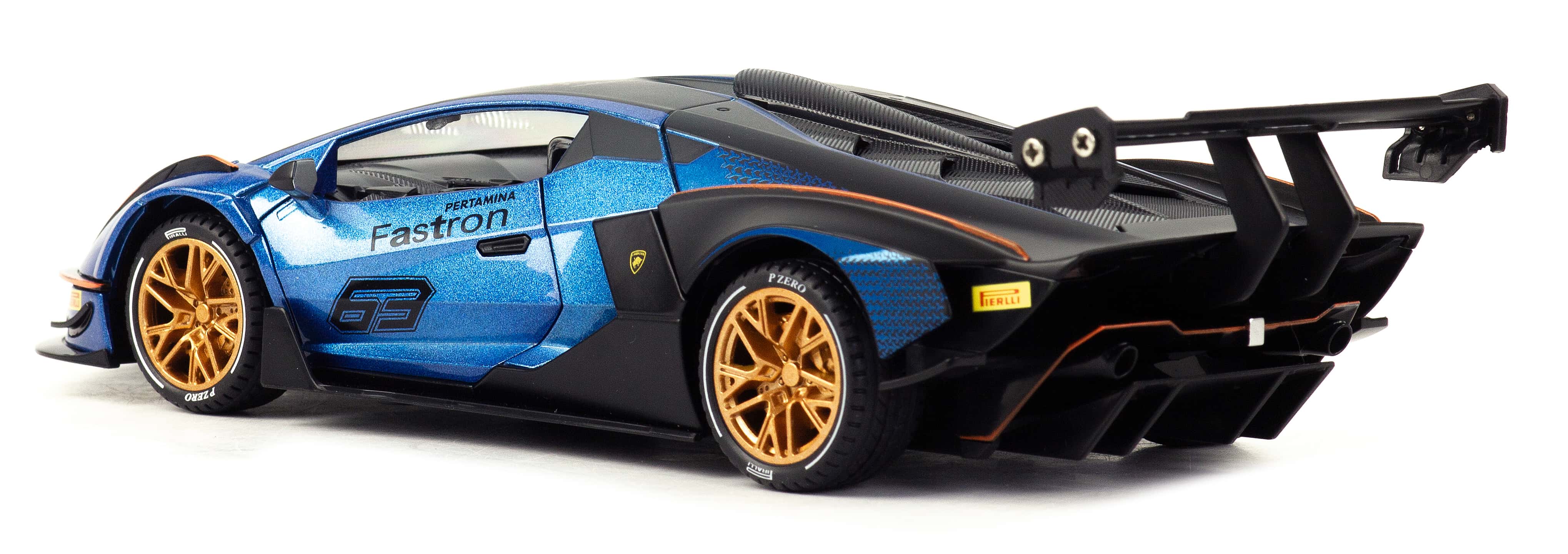 Металлическая машинка Model Car 1:24 «Lamborghini Essenza SCV12» 1900-190, 23 см., инерционная, свет, звук / Синий