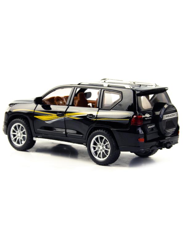 Металлическая машинка SIONRAY 1:24 «Toyota Land Cruiser Prado» 21 см. SR-2402A инерционная, свет, звук / Черный