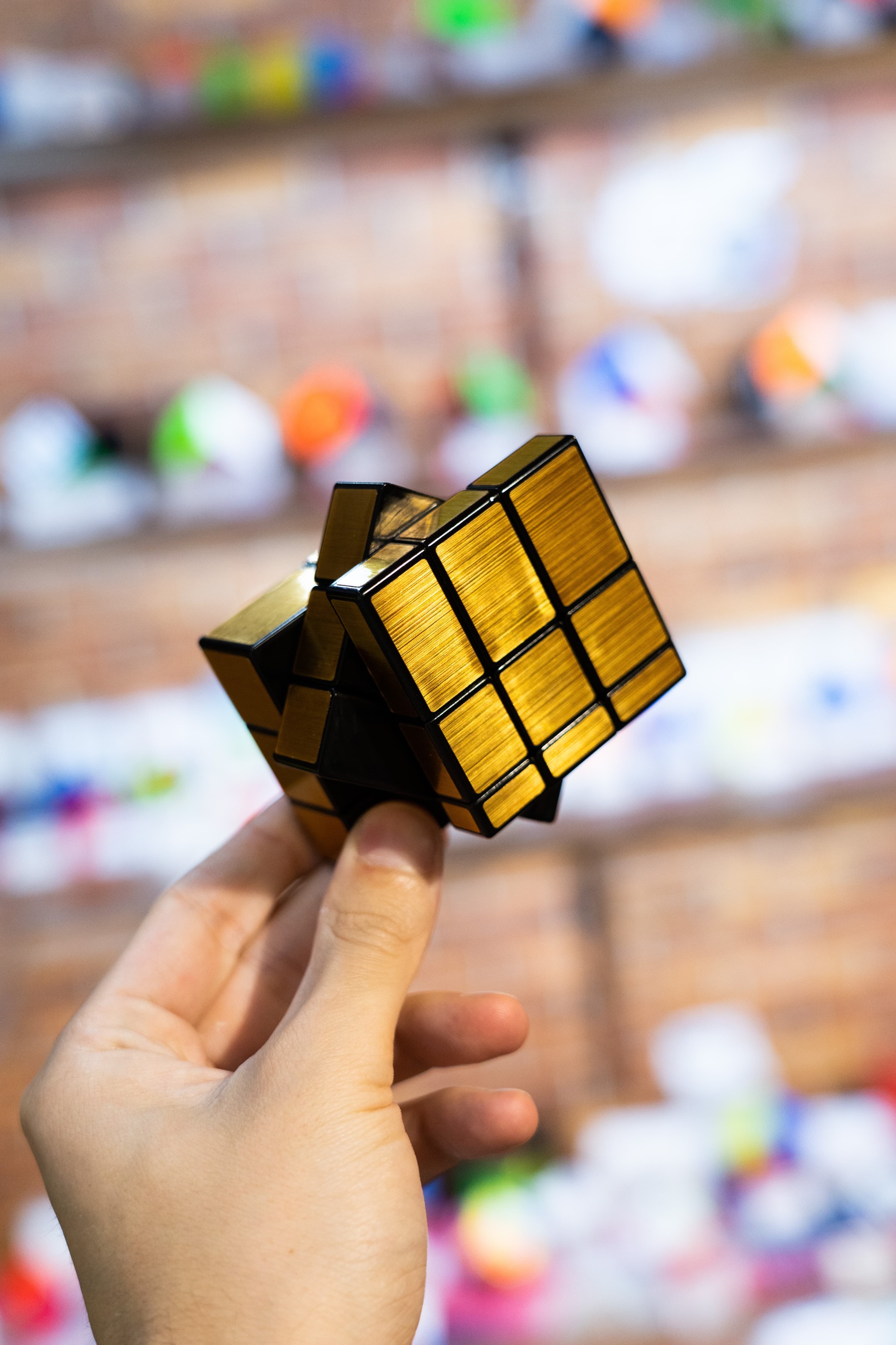 Логический зеркальный кубик Рубика головоломка «Золотой» 6 см. P168-11 / 3х3х3
