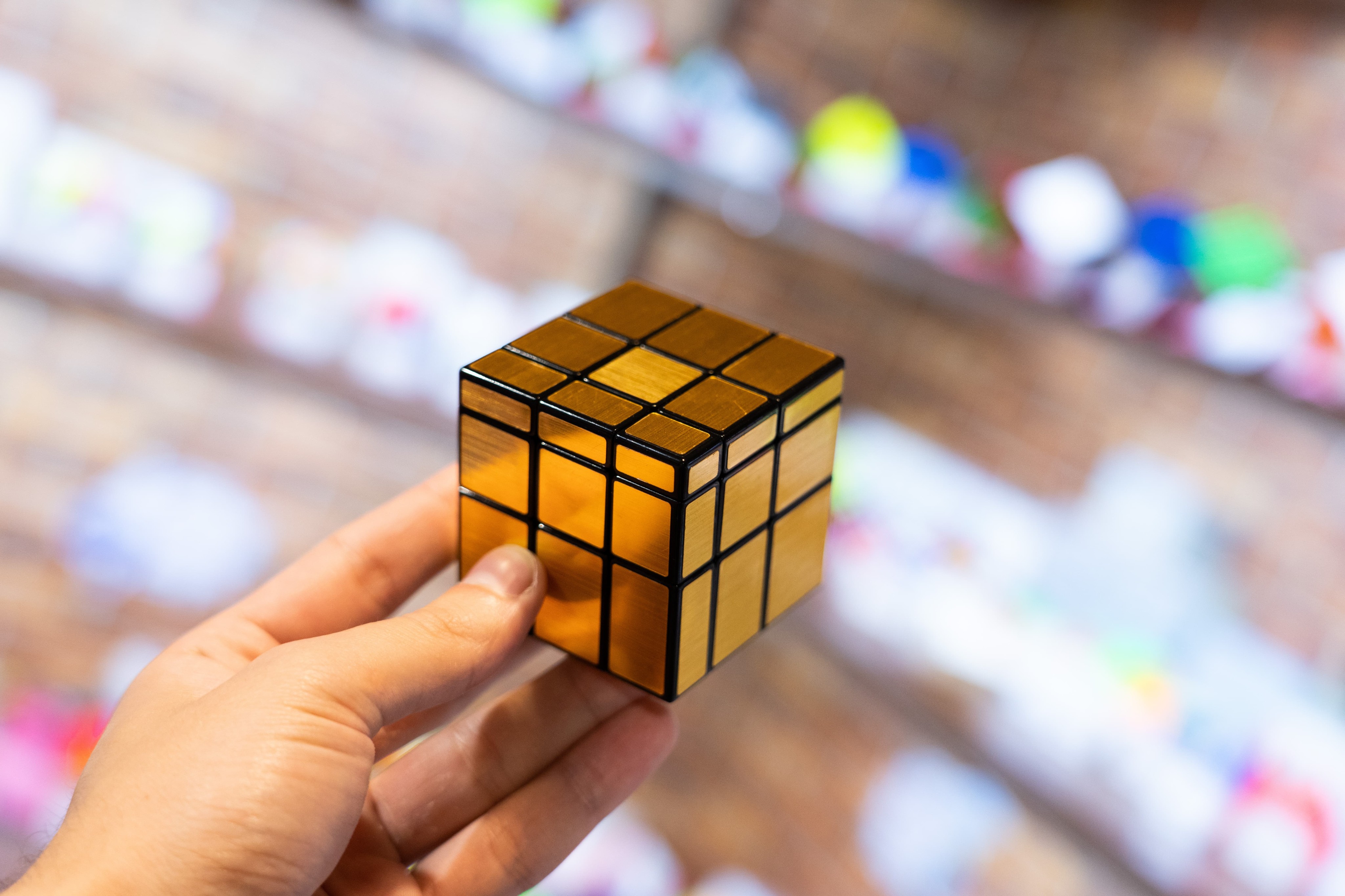 Логический зеркальный кубик Рубика головоломка «Золотой» 6 см. P168-11 / 3х3х3