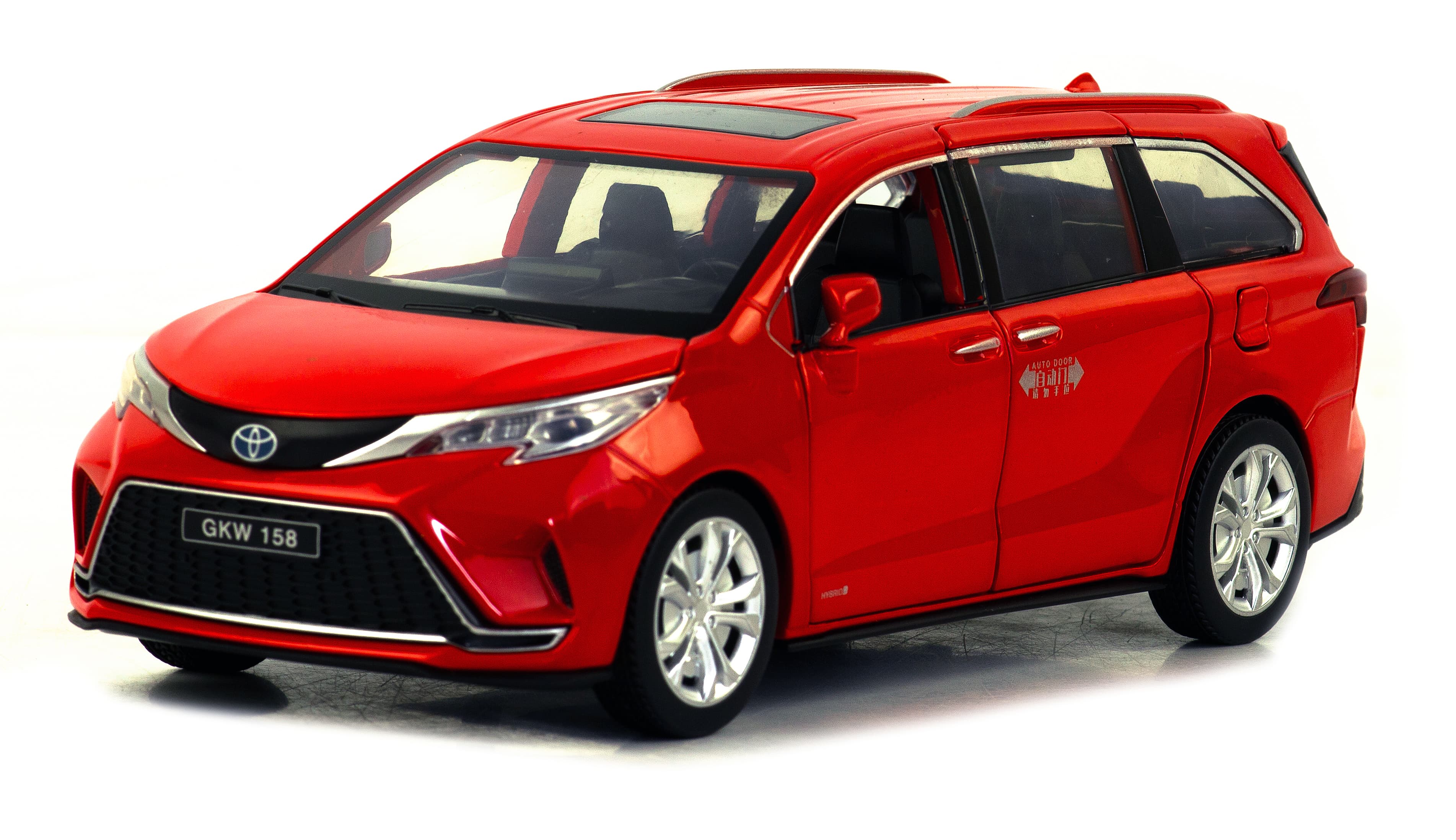 Металлическая машинка Die Cast 1:24 «Toyota Sienna» 21 см. H2322 инерционная, свет, звук / Красный