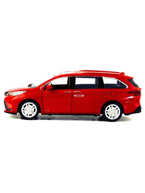 Металлическая машинка Die Cast 1:24 «Toyota Sienna» 21 см. H2322 инерционная, свет, звук / Красный