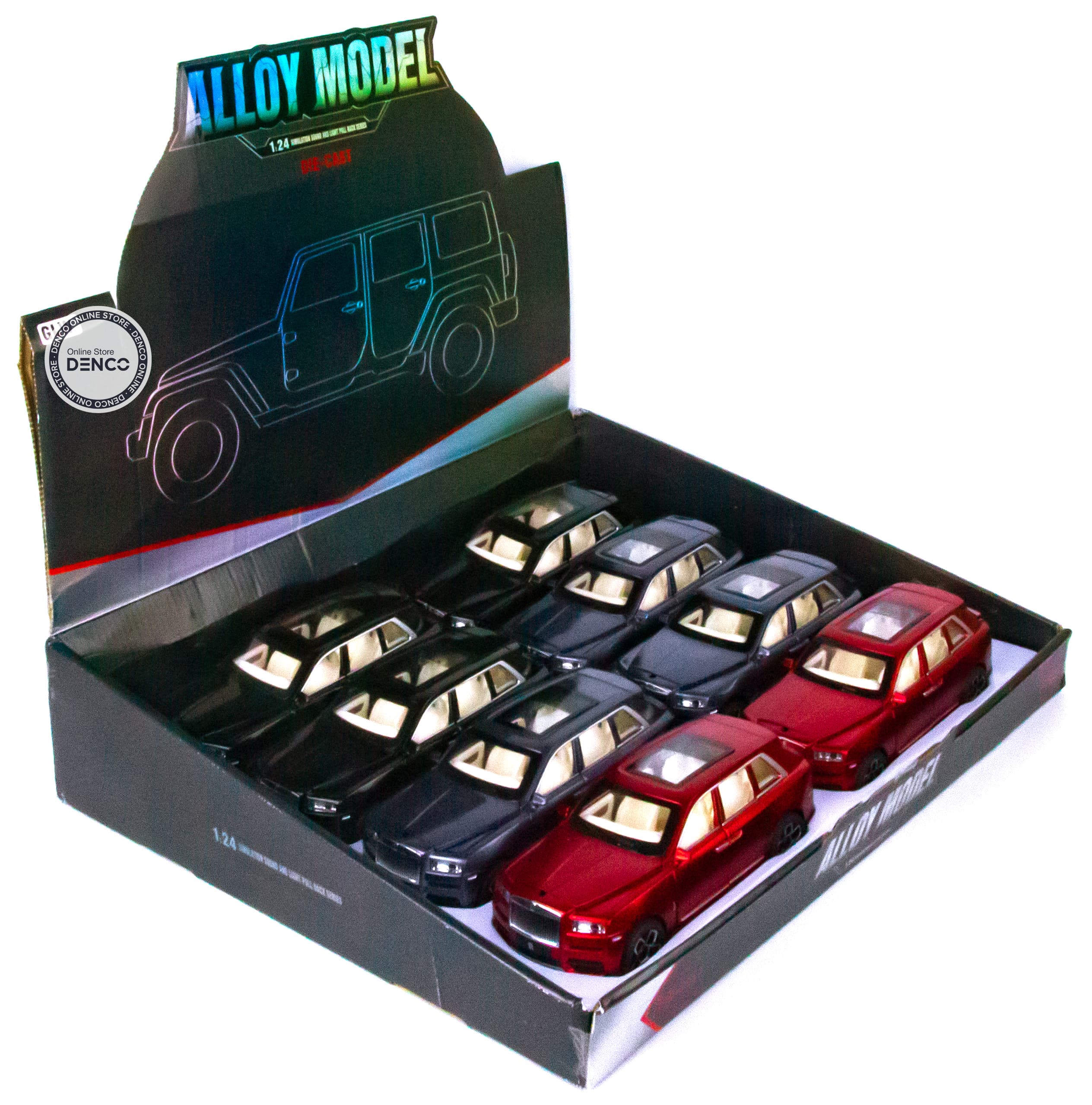 Металлическая машинка Alloy Model 1:24 «Rolls-Royce Cullinan» 21 см. 5506 инерционная, свет, звук / Черный