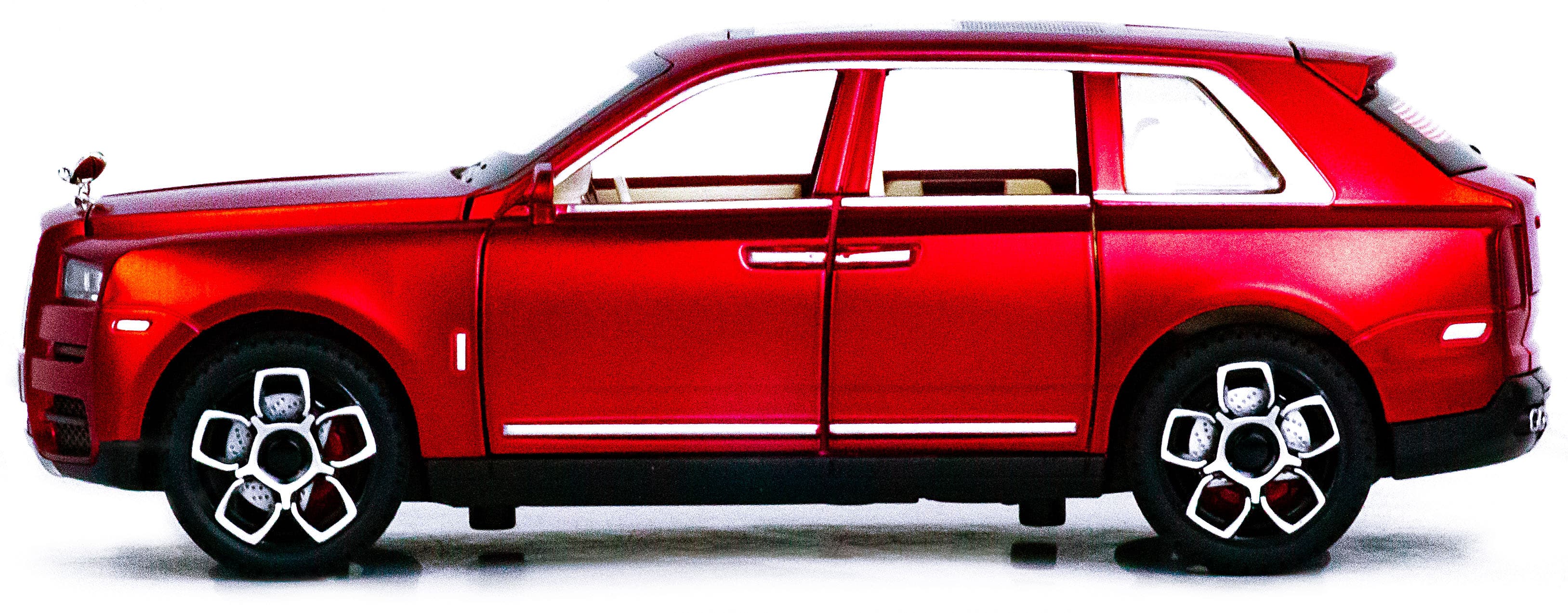 Металлическая машинка Alloy Model 1:24 «Rolls-Royce Cullinan» 21 см. 5506 инерционная, свет, звук / Красный
