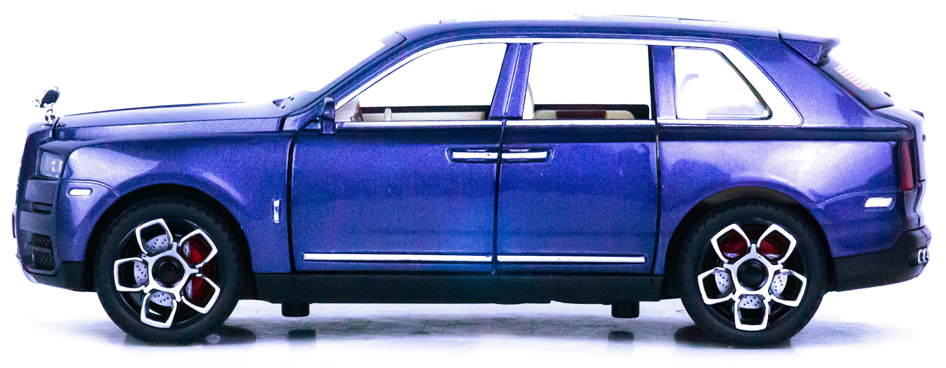 Металлическая машинка Alloy Model 1:24 «Rolls-Royce Cullinan» 21 см. 5506 инерционная, свет, звук / Синий