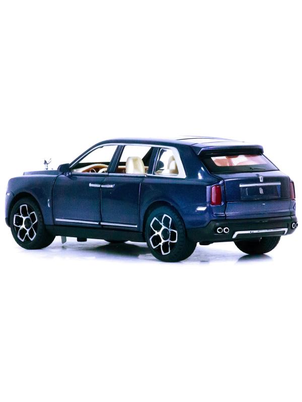 Металлическая машинка Alloy Model 1:24 «Rolls-Royce Cullinan» 21 см. 5506 инерционная, свет, звук / Синий