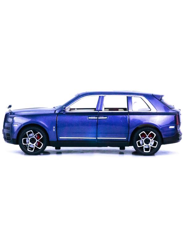 Металлическая машинка Alloy Model 1:24 «Rolls-Royce Cullinan» 21 см. 5506 инерционная, свет, звук / Синий