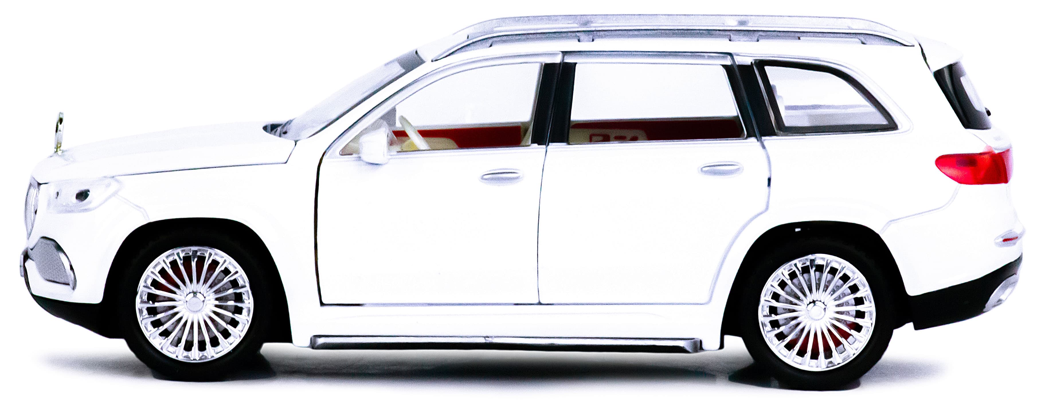 Машинка металлическая SIONRAY 1:24 «Mercedes-Benz Maybach GLS 600» SR-2404A 22 см. инерционная, свет, звук / Белый
