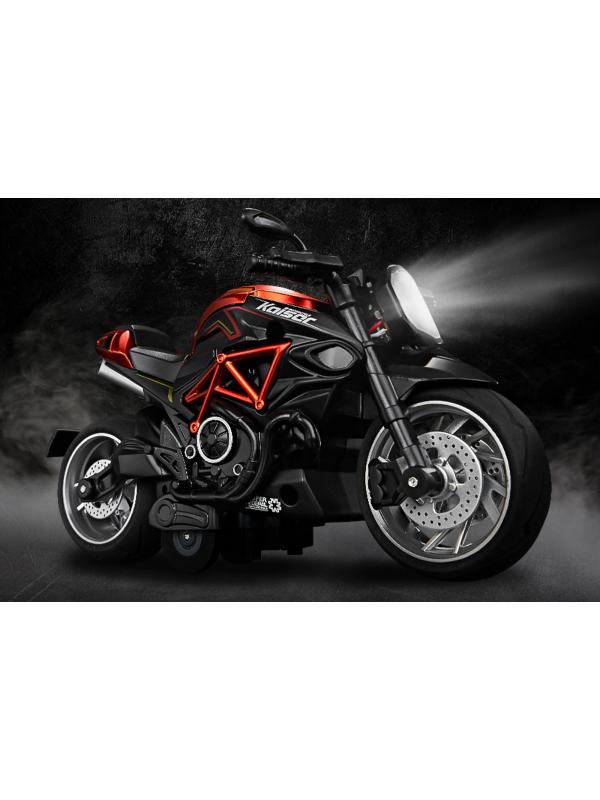 Металлический мотоцикл Ming Ying 66 1:12 «Kaiser» MY66-M2232, 15 см., инерционный, свет, звук / Красный