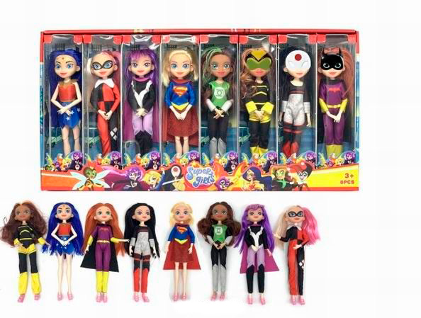 Набор шарнирных кукол-супергероев «Super Girls» / 8 шт.