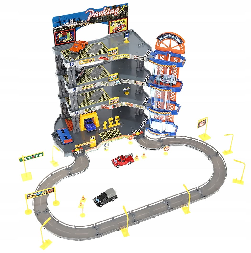 Парковка 4-х уровневая с лифтом «Городской паркинг» P2788B, 6 машинок, свет и звук