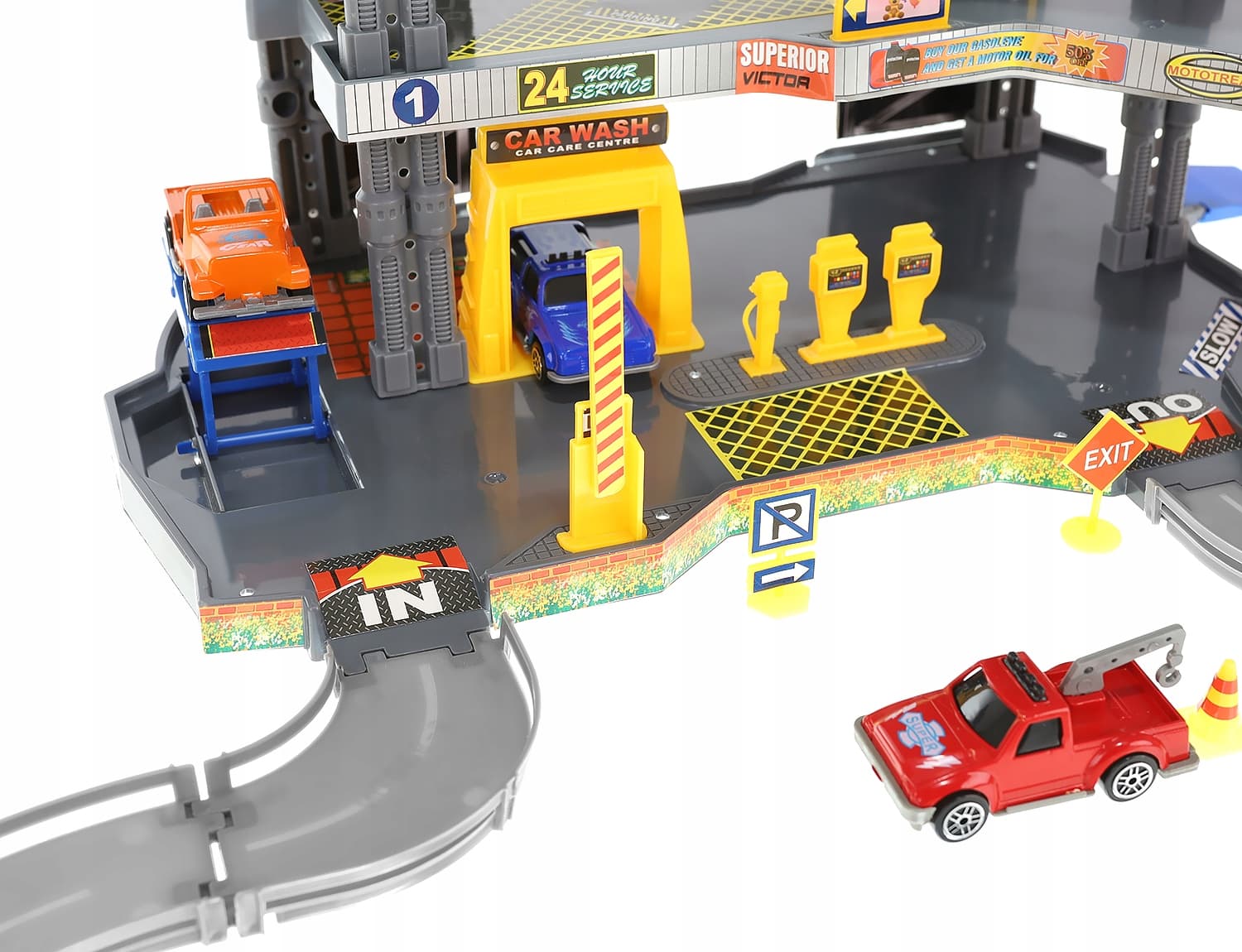 Парковка 4-х уровневая с лифтом «Городской паркинг» P2788B, 6 машинок, свет и звук