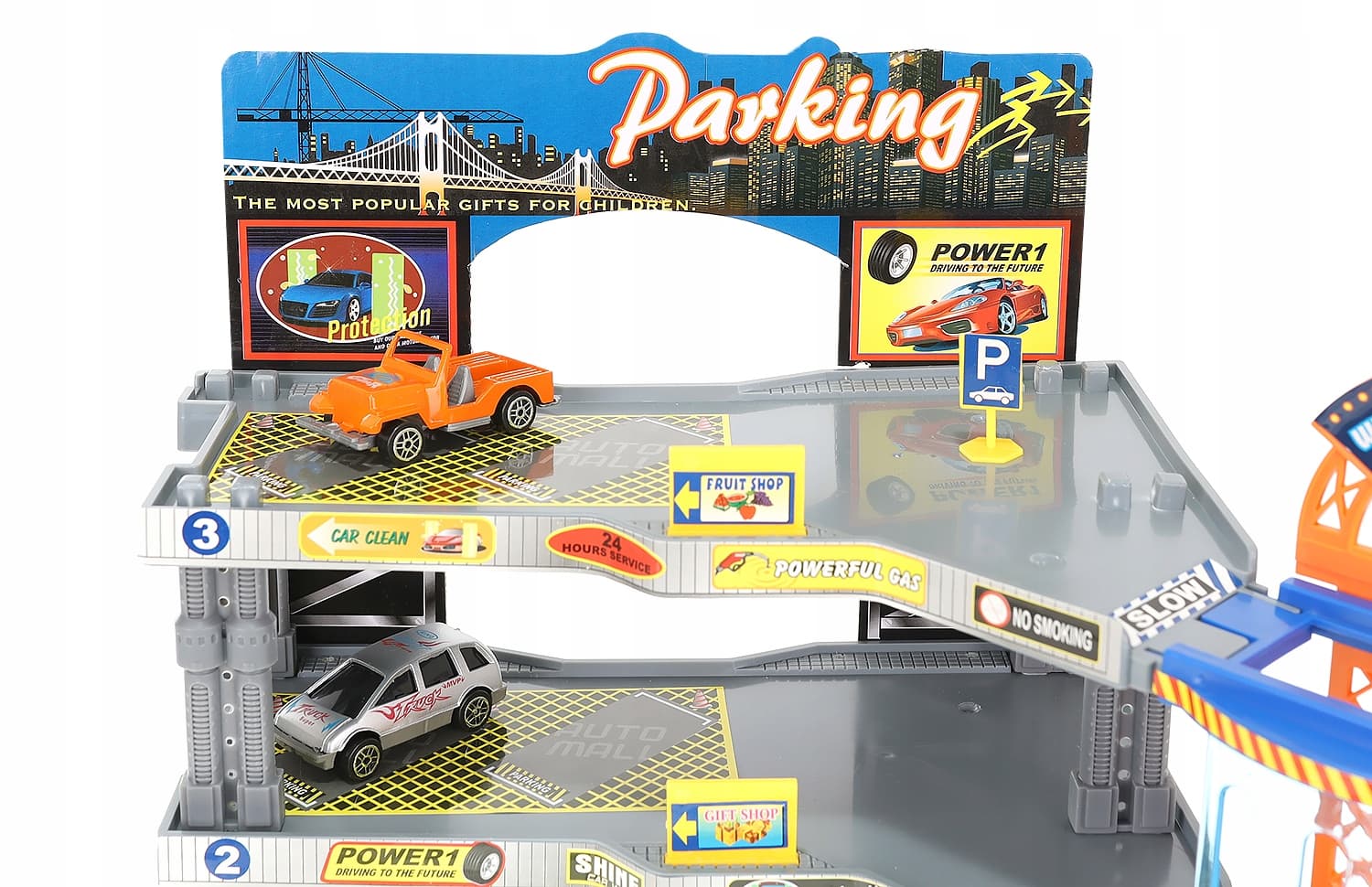 Парковка 4-х уровневая с лифтом «Городской паркинг» P2788B, 6 машинок, свет и звук