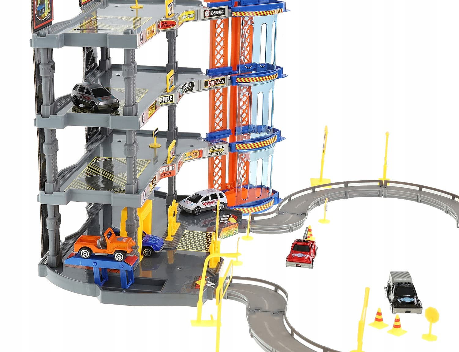 Парковка 4-х уровневая с лифтом «Городской паркинг» P2788B, 6 машинок, свет и звук