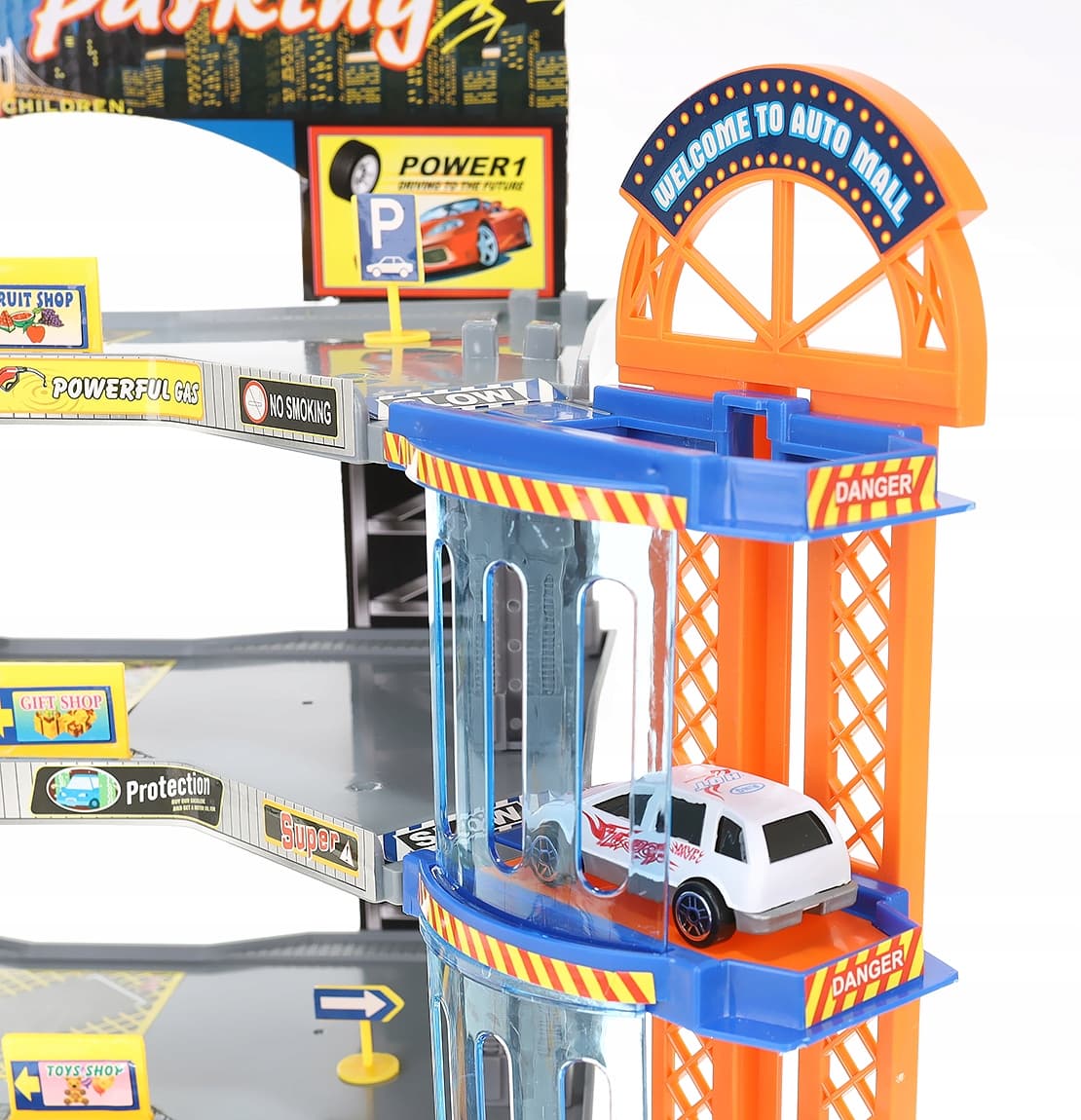 Парковка 4-х уровневая с лифтом «Городской паркинг» P2788B, 6 машинок, свет и звук