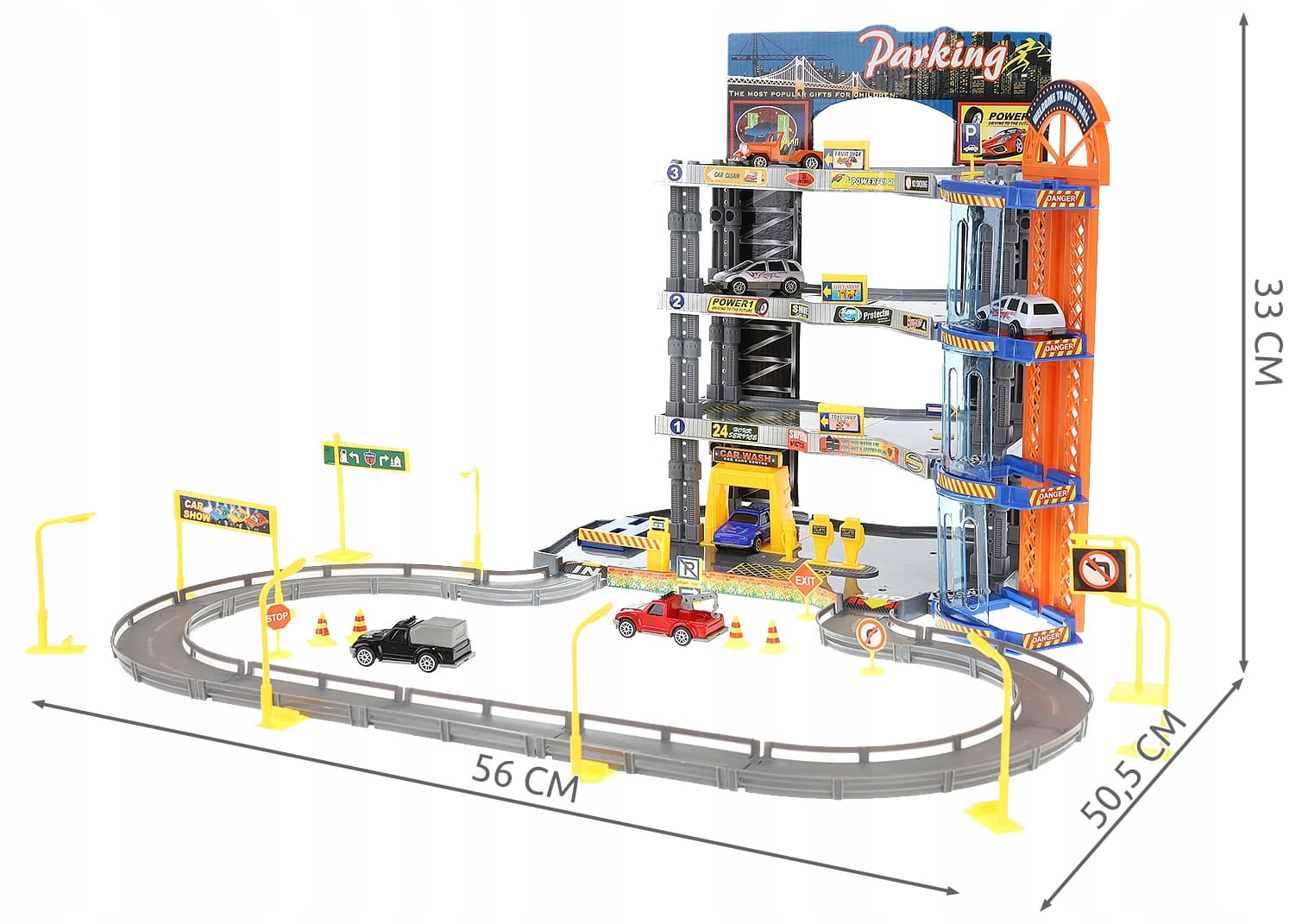 Парковка 4-х уровневая с лифтом «Городской паркинг» P2788B, 6 машинок, свет и звук