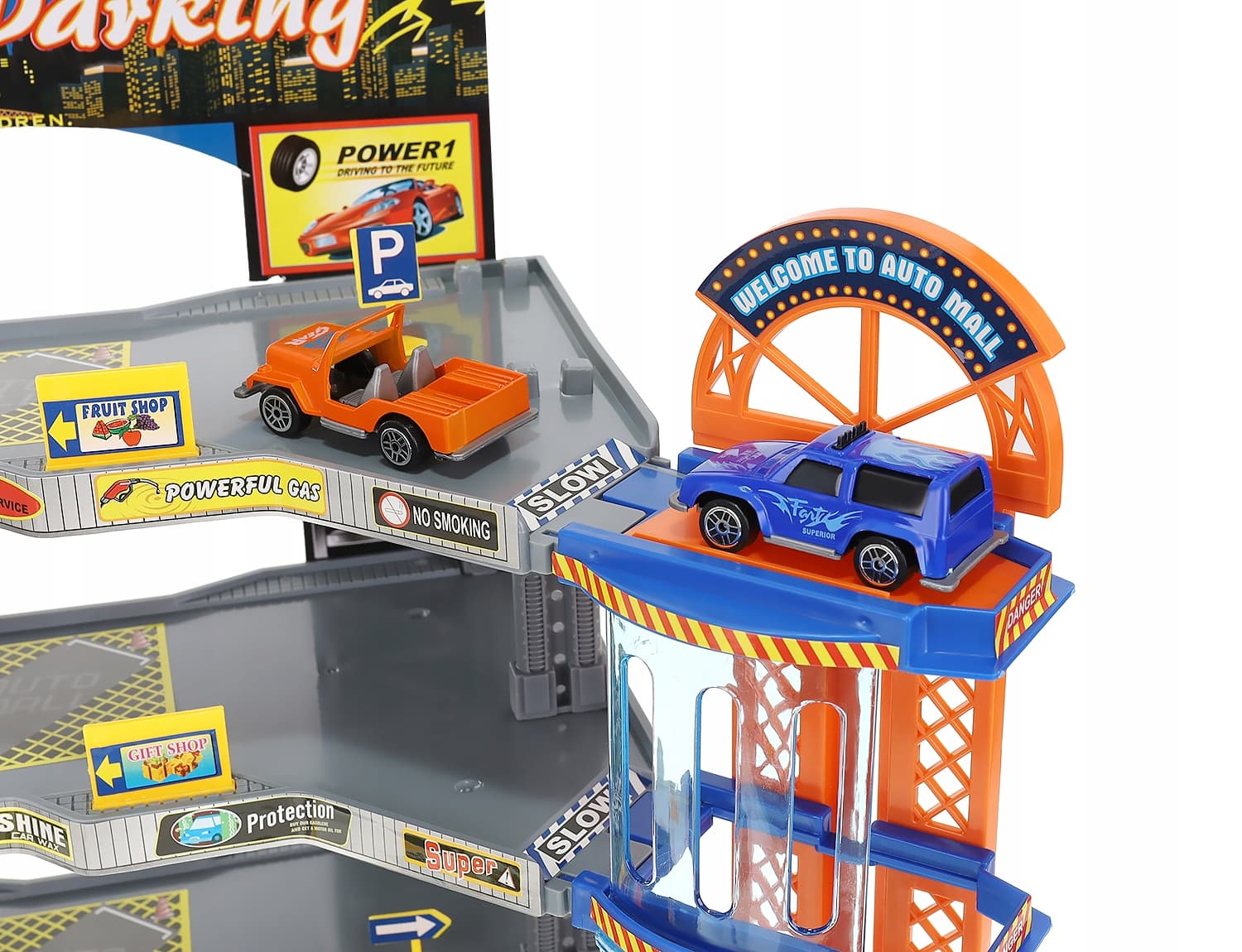 Парковка 4-х уровневая с лифтом «Городской паркинг» P2788B, 6 машинок, свет и звук