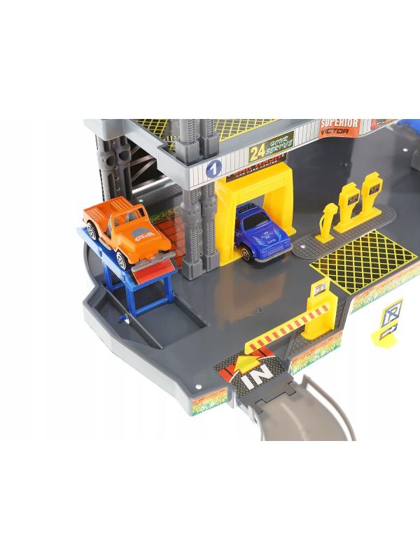 Парковка 4-х уровневая с лифтом «Городской паркинг» P2788B, 6 машинок, свет и звук