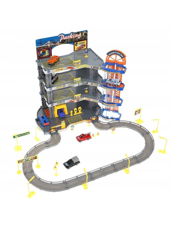 Парковка 4-х уровневая с лифтом «Городской паркинг» P2788B, 6 машинок, свет и звук