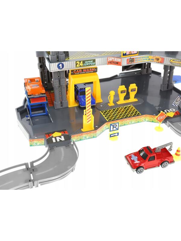 Парковка 4-х уровневая с лифтом «Городской паркинг» P2788B, 6 машинок, свет и звук