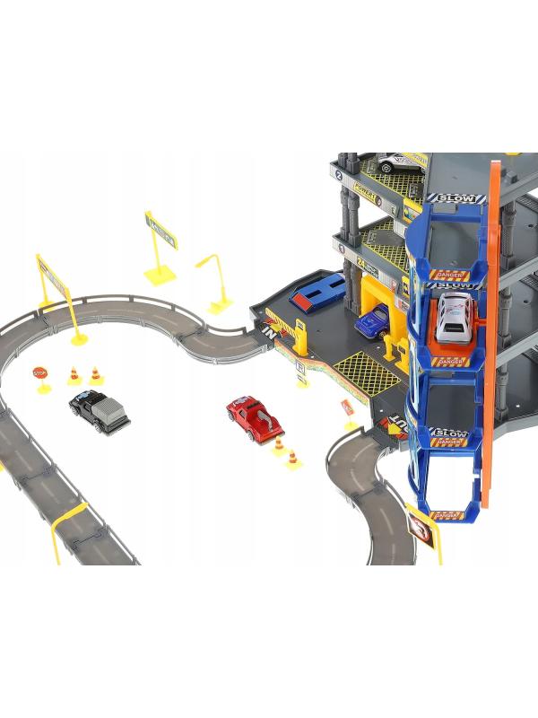 Парковка 4-х уровневая с лифтом «Городской паркинг» P2788B, 6 машинок, свет и звук