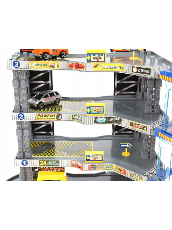 Парковка 4-х уровневая с лифтом «Городской паркинг» P2788B, 6 машинок, свет и звук