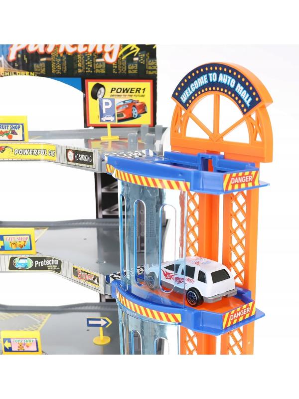 Парковка 4-х уровневая с лифтом «Городской паркинг» P2788B, 6 машинок, свет и звук