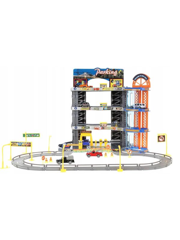 Парковка 4-х уровневая с лифтом «Городской паркинг» P2788B, 6 машинок, свет и звук