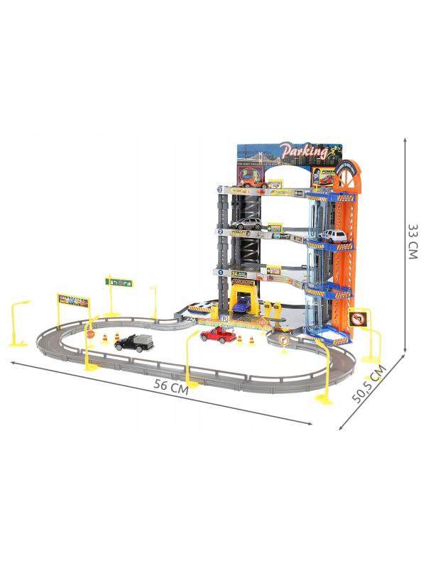 Парковка 4-х уровневая с лифтом «Городской паркинг» P2788B, 6 машинок, свет и звук