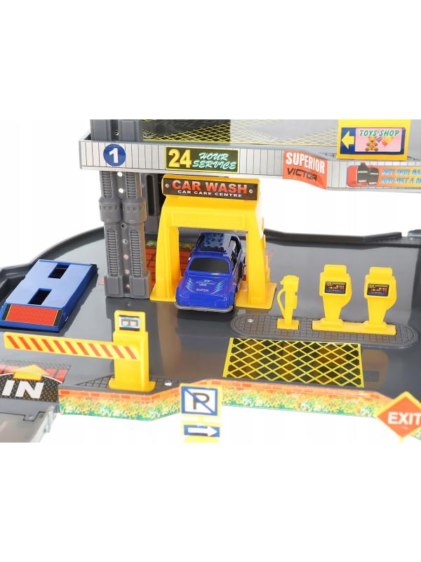 Парковка 4-х уровневая с лифтом «Городской паркинг» P2788B, 6 машинок, свет и звук