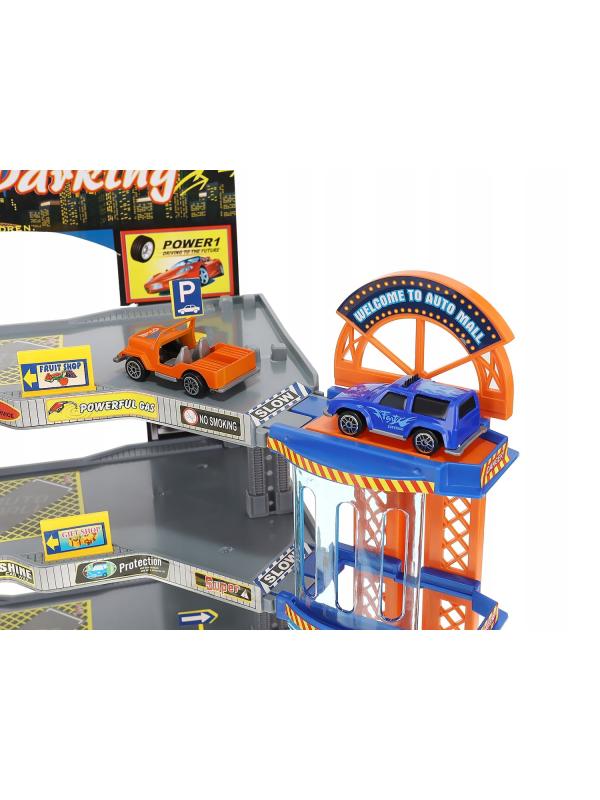 Парковка 4-х уровневая с лифтом «Городской паркинг» P2788B, 6 машинок, свет и звук